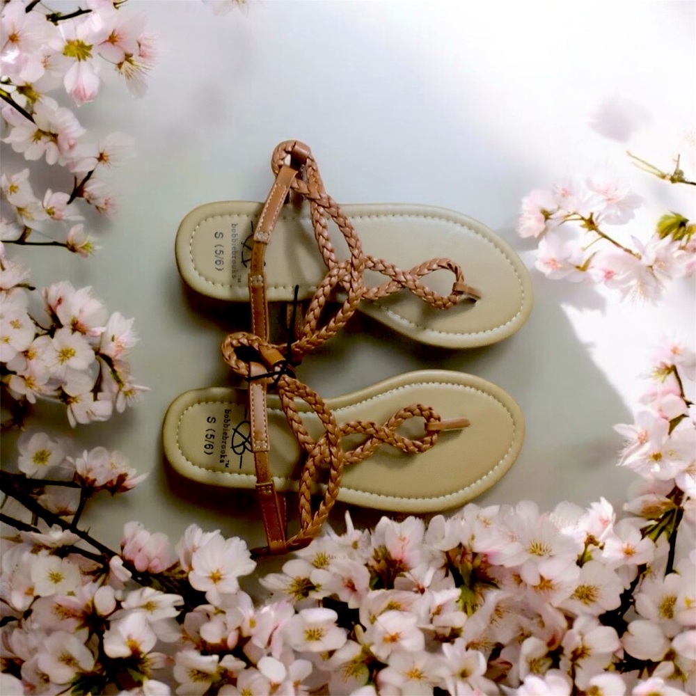 Bobbie Brooks Tan Braided Sandals Size S 5/6